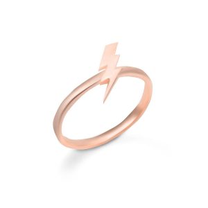 Sleek Lightning Ring in 9ct Rose Gold