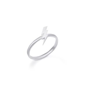 Sleek Lightning Ring in Sterling Silver