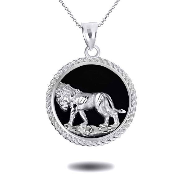 Lion King Jungle Pendant Necklace in Sterling Silver