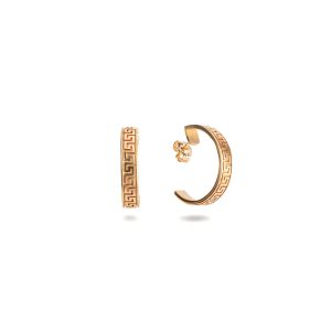 Greek Key Hoop Earrings in 9ct Gold