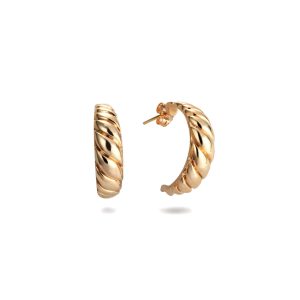 Croissant Dome Earrings in 9ct Gold