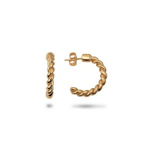 Twisted Curve Hoop Earrings in 9ct Gold