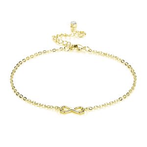 Gold Plated Infinity Anklet Created with Zircondia® Crystals