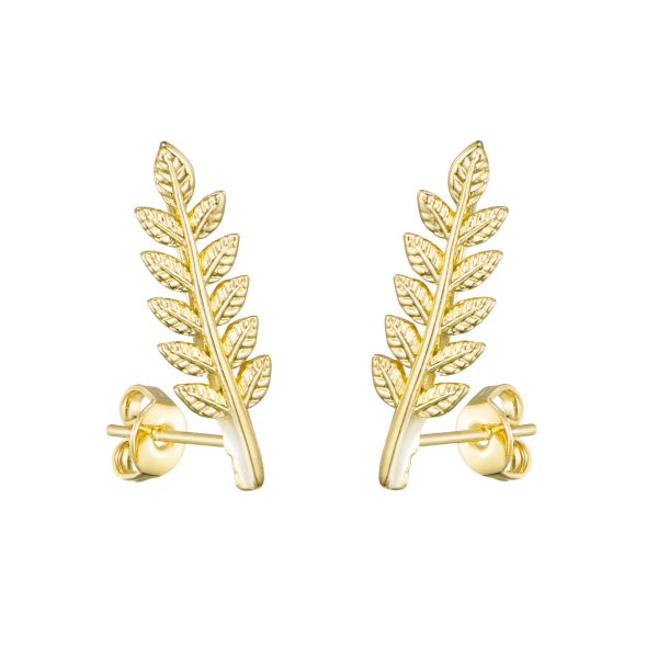 Gold Plated Leaf Earrings