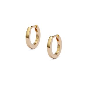 18K Small Edge Hoop Earrings