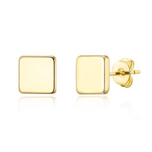 Gold Plated Square Stud Earrings