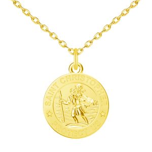 Gold Plated St Christopher Necklace