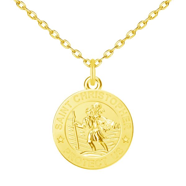 Gold Plated St Christopher Necklace