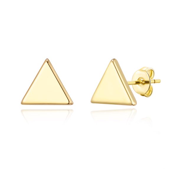 Gold Plated Triangle Stud Earrings