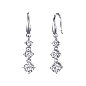 Graduated Drop Earrings Created with Zircondia® Crystals