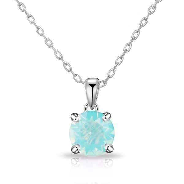 Pacific Green Opal Necklace Created with Zircondia® Crystals