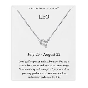 Leo Zodiac Star Sign Necklace Created with Zircondia® Crystals