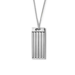 8g Polished Sterling Silver Godron Necklace