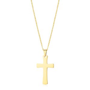 Men's Gold Plated Stainless Steel Cross Necklace