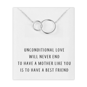 Silver Plated Link Mum Necklace with Quote Card