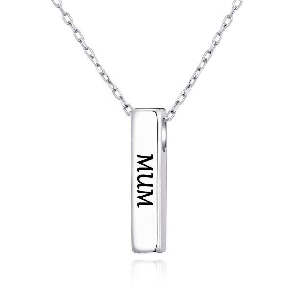 Silver Plated Mum Bar Necklace