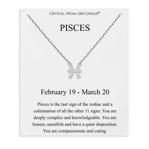 Pisces Zodiac Star Sign Necklace Created with Zircondia® Crystals