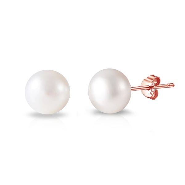 Rose Gold Plated Sterling Silver Pearl Earrings