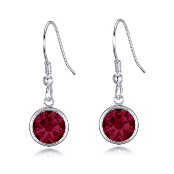 Red Crystal Drop Earrings Created with Zircondia® Crystals