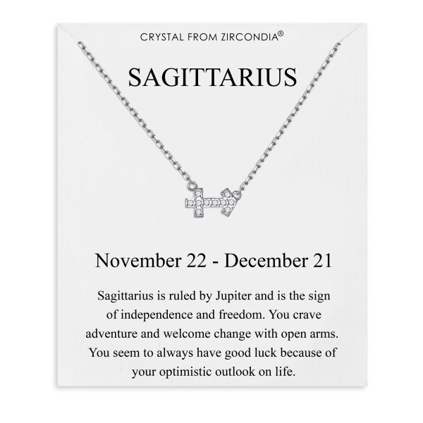 Sagittarius Zodiac Star Sign Necklace Created with Zircondia® Crystals