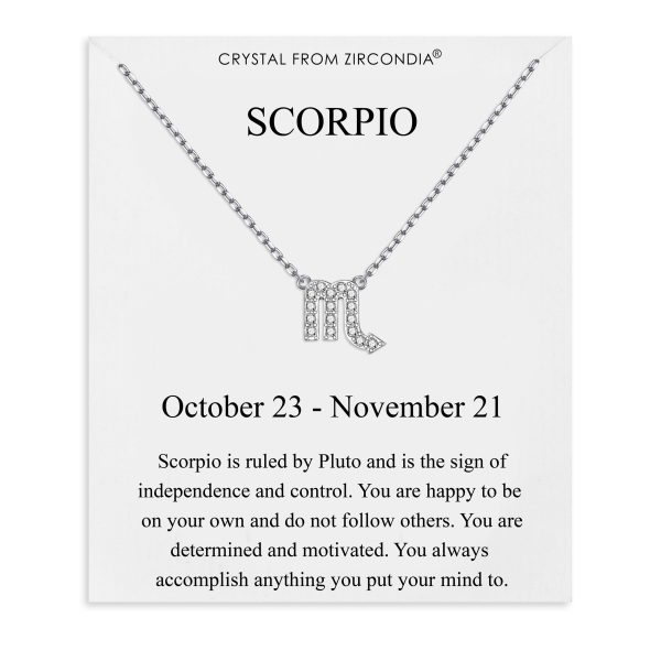 Scorpio Zodiac Star Sign Necklace Created with Zircondia® Crystals