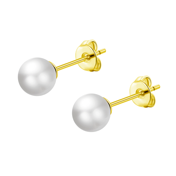 Gold Plated Shell Pearl Earrings