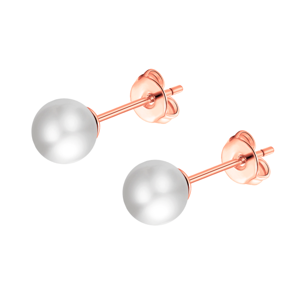 Rose Gold Plated Shell Pearl Earrings