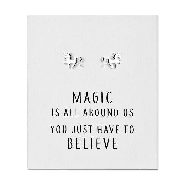 Unicorn Quote Stud Earrings