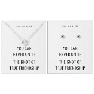 Sterling Silver Friendship Quote Knot Set