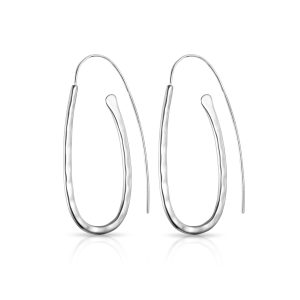 Sterling Silver Hammered Hoop Earrings