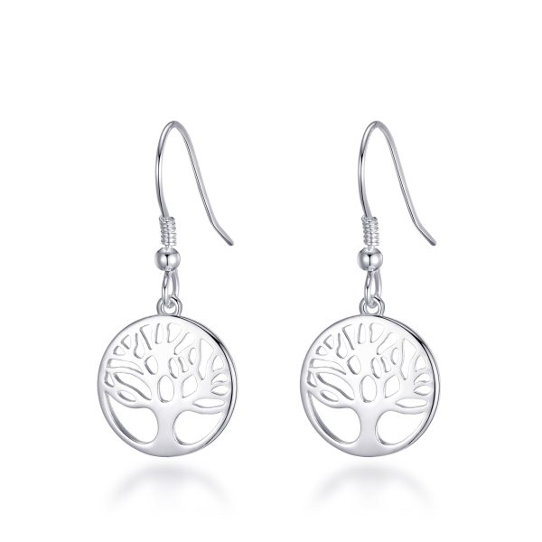 Sterling Silver Tree of Life Drop Earrings