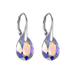 Sterling Silver Aurora Borealis Drop Earrings Created with Zircondia® Crystals