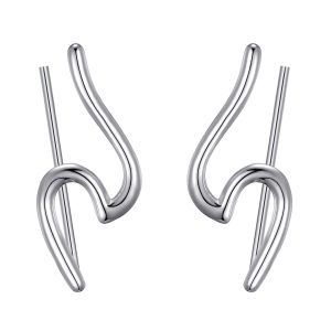 Sterling Silver Wave Climber Earrings