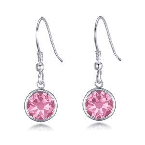 Pink Crystal Drop Earrings Created with Zircondia® Crystals